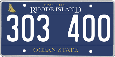 RI license plate 303400