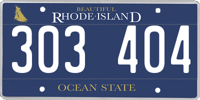 RI license plate 303404
