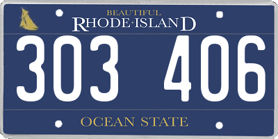RI license plate 303406