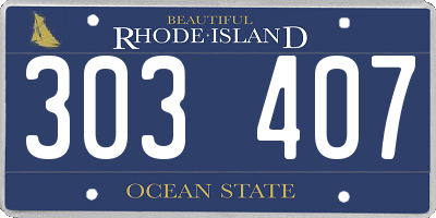 RI license plate 303407