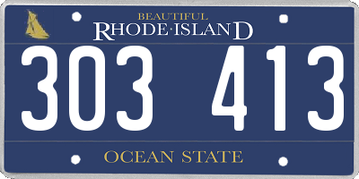 RI license plate 303413