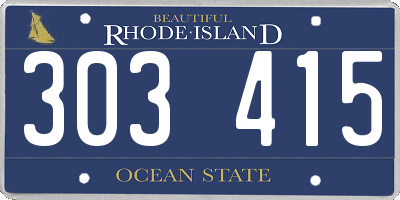 RI license plate 303415