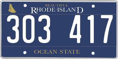 RI license plate 303417
