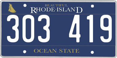RI license plate 303419