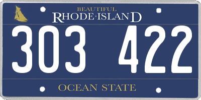 RI license plate 303422