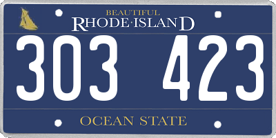 RI license plate 303423