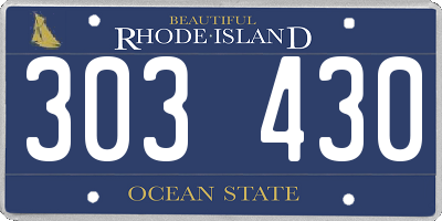 RI license plate 303430