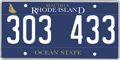 RI license plate 303433