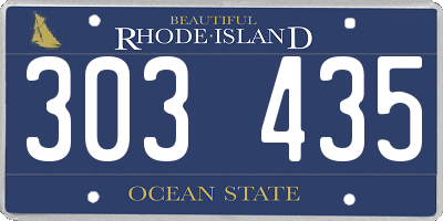 RI license plate 303435