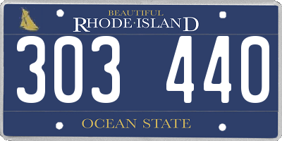 RI license plate 303440