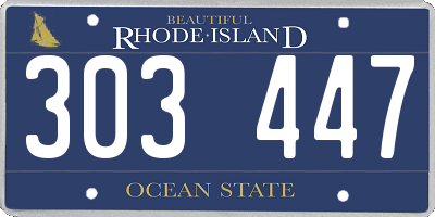 RI license plate 303447