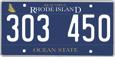 RI license plate 303450