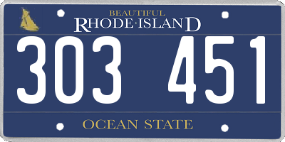 RI license plate 303451
