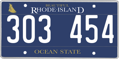 RI license plate 303454
