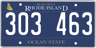 RI license plate 303463