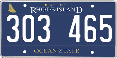 RI license plate 303465