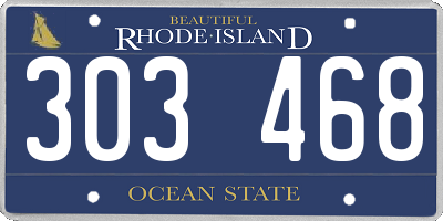 RI license plate 303468
