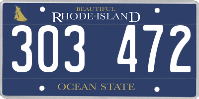 RI license plate 303472