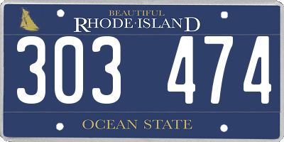 RI license plate 303474