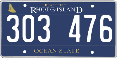 RI license plate 303476