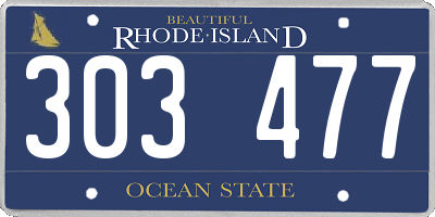 RI license plate 303477