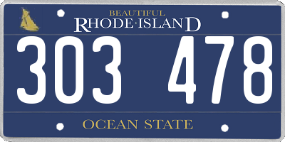 RI license plate 303478