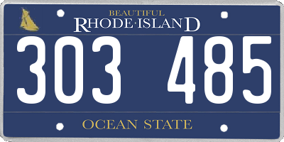 RI license plate 303485