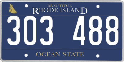 RI license plate 303488