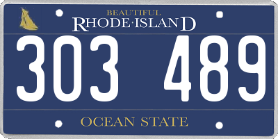 RI license plate 303489