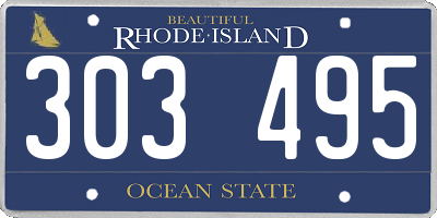 RI license plate 303495