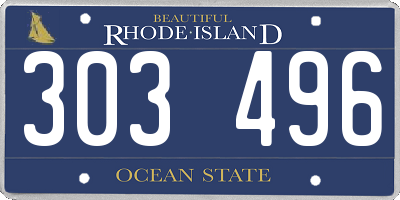RI license plate 303496