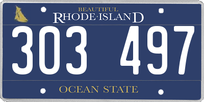 RI license plate 303497