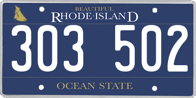 RI license plate 303502
