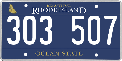 RI license plate 303507