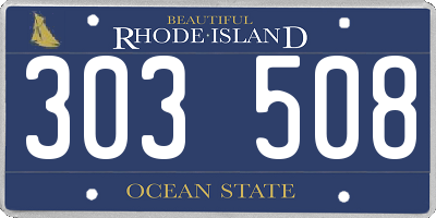 RI license plate 303508