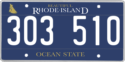 RI license plate 303510