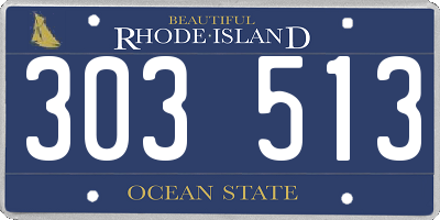 RI license plate 303513