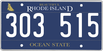 RI license plate 303515