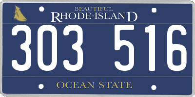 RI license plate 303516