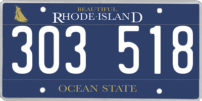 RI license plate 303518