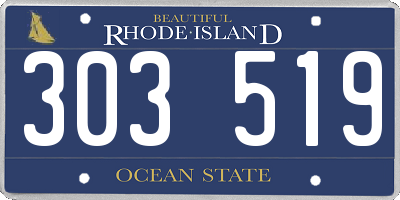RI license plate 303519