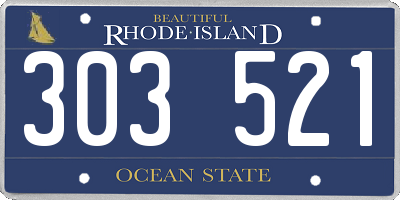 RI license plate 303521