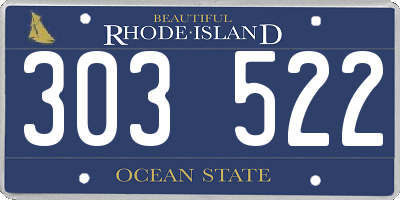 RI license plate 303522