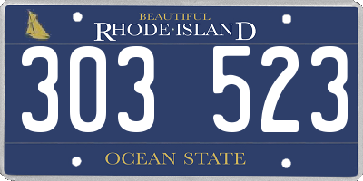 RI license plate 303523