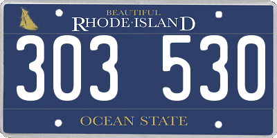 RI license plate 303530