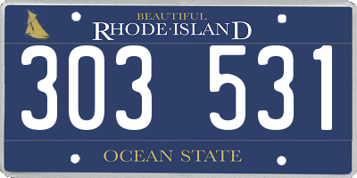 RI license plate 303531