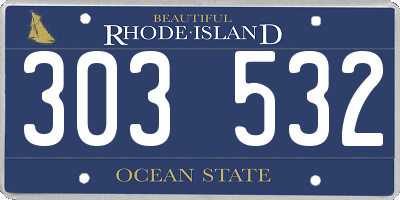RI license plate 303532