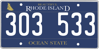 RI license plate 303533