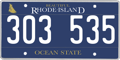 RI license plate 303535