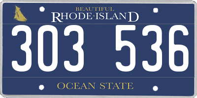 RI license plate 303536